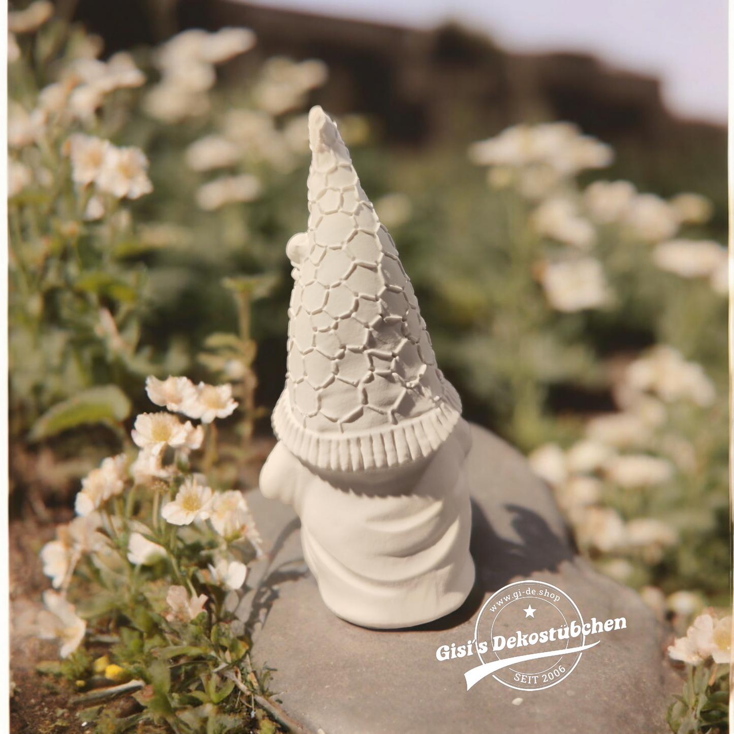 Ceramic gnome with bee and honey