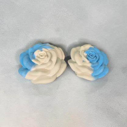 Keramik Rose in Pastellfarben – Handgefertigt – 2 Wunschfarben – Unikat – 7,7 cm