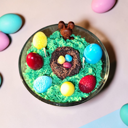 "Happy Easter - Easter Meadow" candle made from soy wax | Spring candle with long burning time