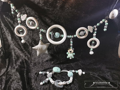 Pacifier chain stroller chain set