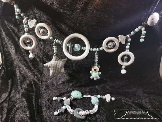 Pacifier chain stroller chain set