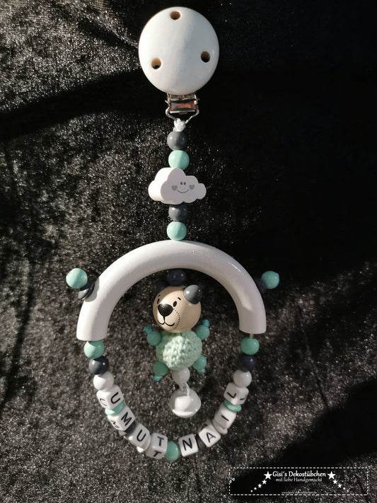 Stroller chain MaxiCosi bed pendant mint 