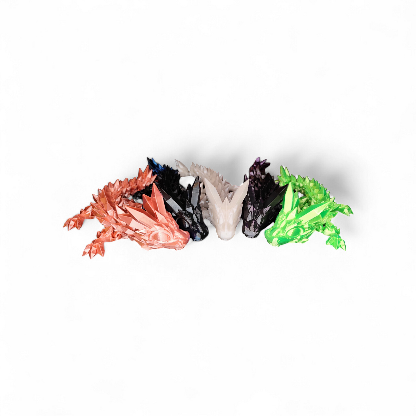 Crystal Dragon 3D Printed – Flexible Dragon 27 cm – PLA – 28 Colors – Fantasy Decoration