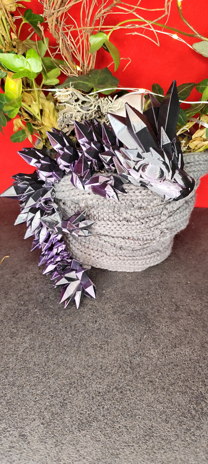 Crystal Dragon 3D Printed – Flexible Dragon 27 cm – PLA – 28 Colors – Fantasy Decoration