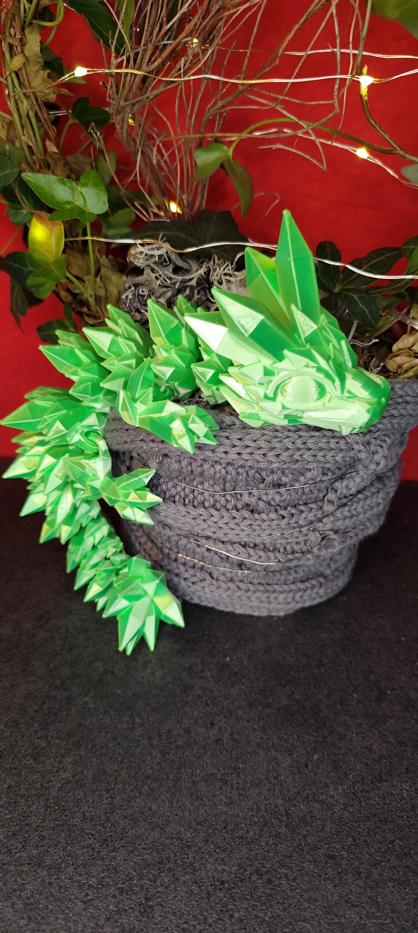 Crystal Dragon 3D Printed – Flexible Dragon 27 cm – PLA – 28 Colors – Fantasy Decoration