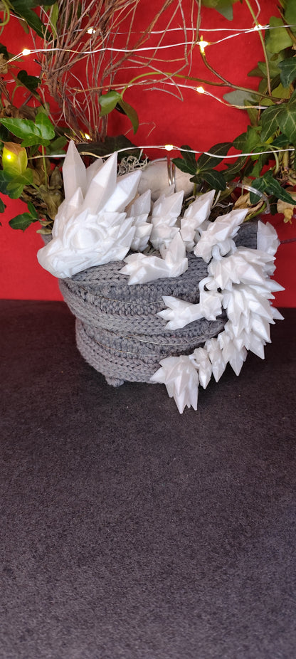 Crystal Dragon 3D Printed – Flexible Dragon 27 cm – PLA – 28 Colors – Fantasy Decoration