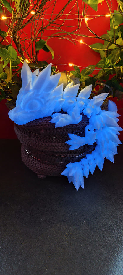 Crystal Dragon 3D Printed – Flexible Dragon 27 cm – PLA – 28 Colors – Fantasy Decoration