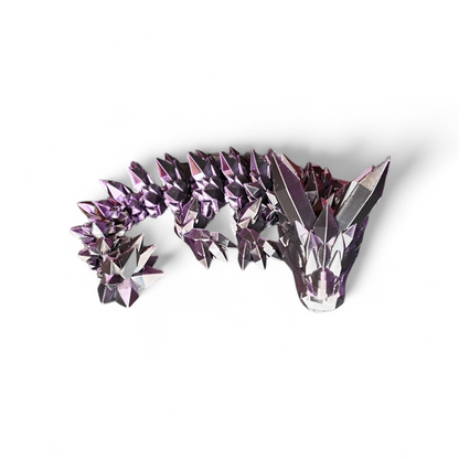 Crystal Dragon 3D Printed – Flexible Dragon 27 cm – PLA – 28 Colors – Fantasy Decoration