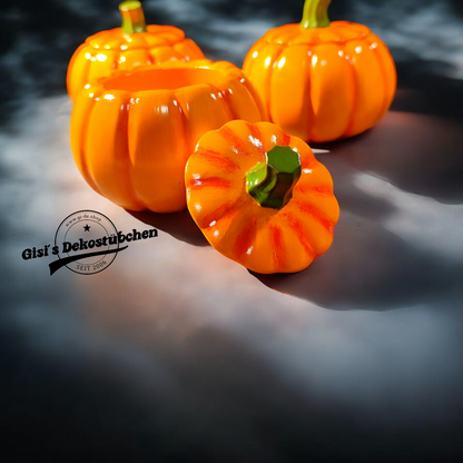 Pumpkin tin with lid ceramic Halloween