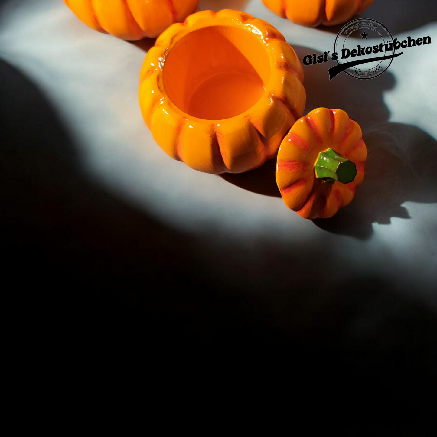 Pumpkin tin with lid ceramic Halloween