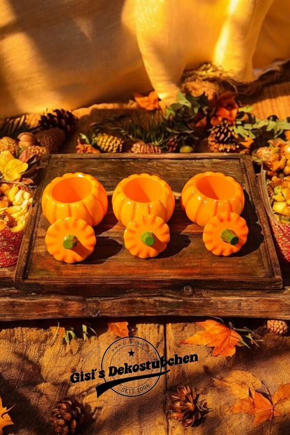 Pumpkin tin with lid ceramic Halloween