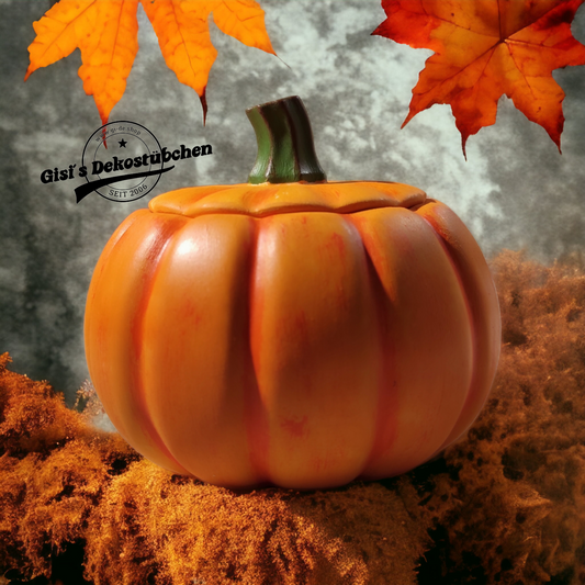 Pumpkin tin with lid ceramic Halloween