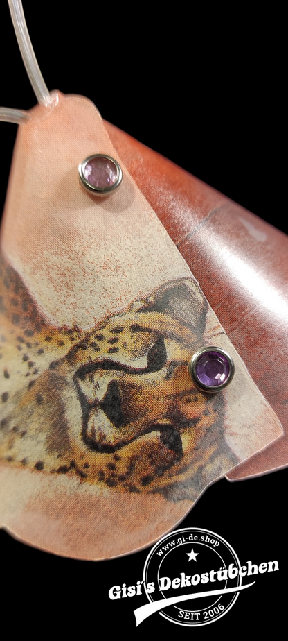 Lamp with string lights African animals Zebras, Cheetahs with LEDs