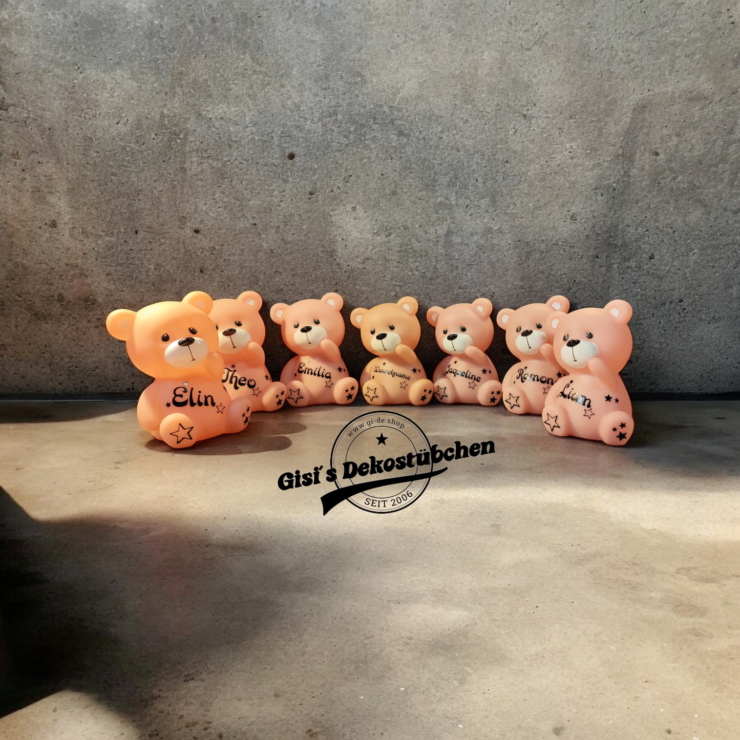 LED Lamp Night Light Bear Teddy Bear with Name