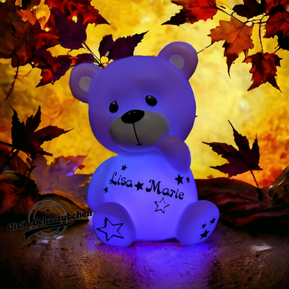 LED Lamp Night Light Bear Teddy Bear with Name