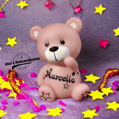 LED Lamp Night Light Bear Teddy Bear with Name