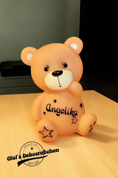 LED Lamp Night Light Bear Teddy Bear with Name