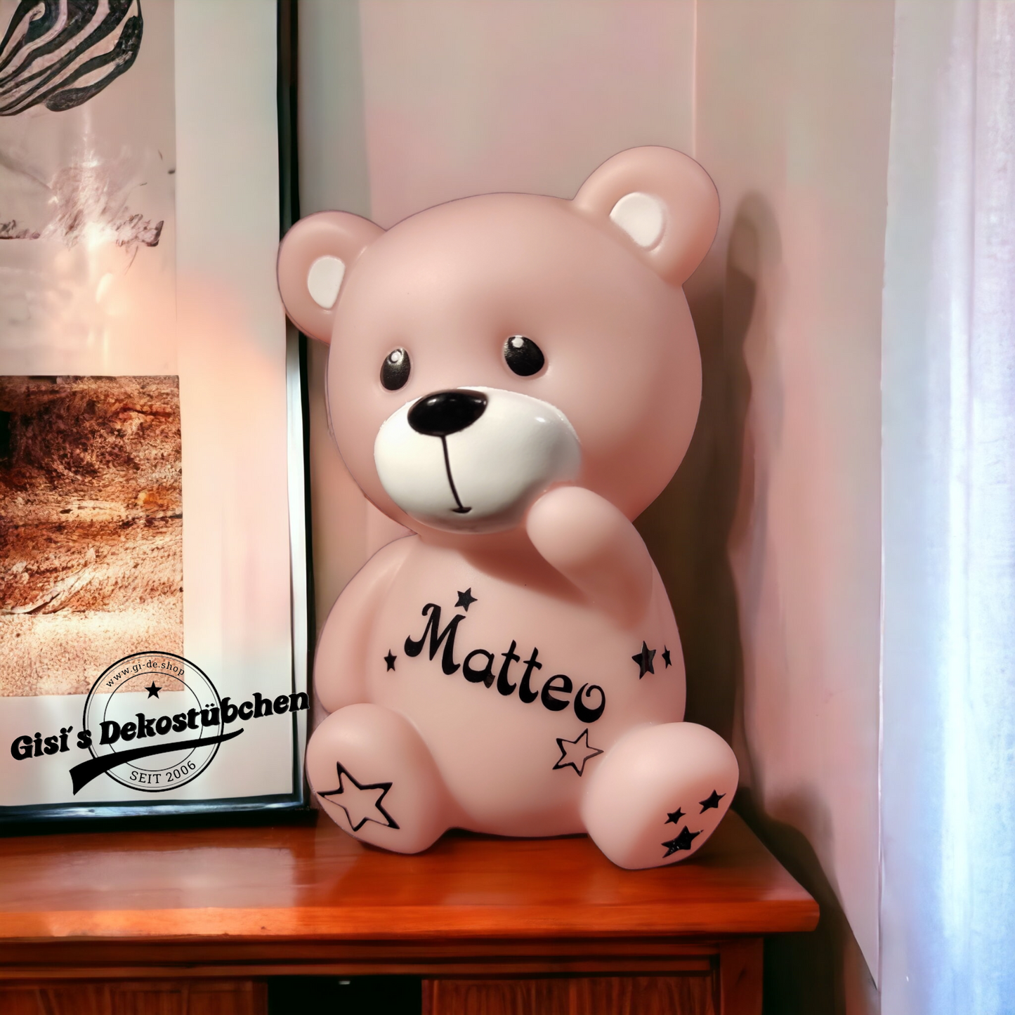 LED Lamp Night Light Bear Teddy Bear with Name