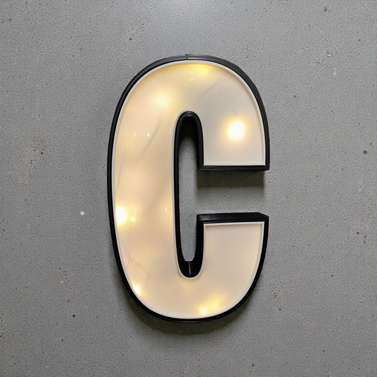 Light box letters A-Z – approx. 30 cm – 3D printed – custom design – light box for string lights