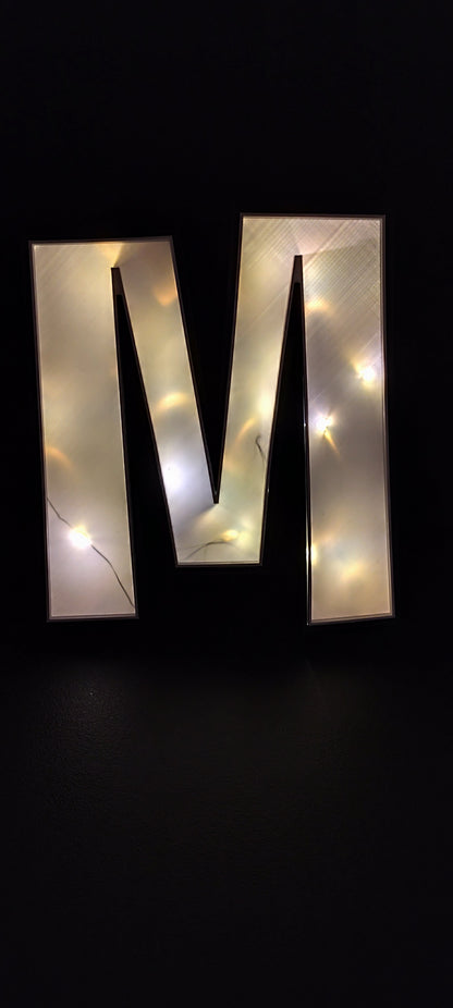 Lightbox letters A-Z – approx. 30 cm – 3D printed – custom design – lightbox for string lights