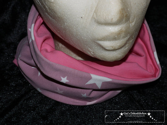 Loop Jersey Neck Warmer, antique rose/pink star