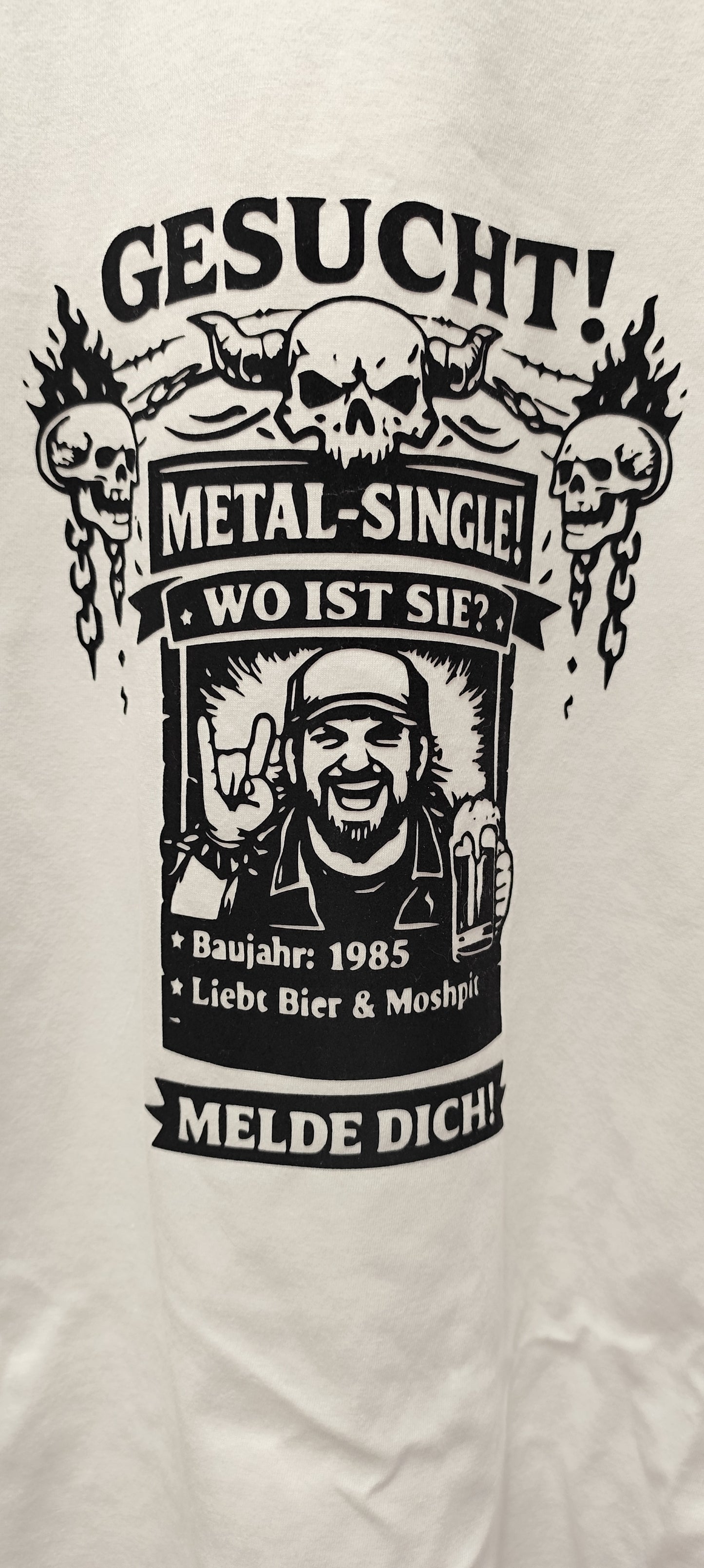 Personalized Metal Single T-Shirt – Fun Shirt for Metal Fans with Year of Birth