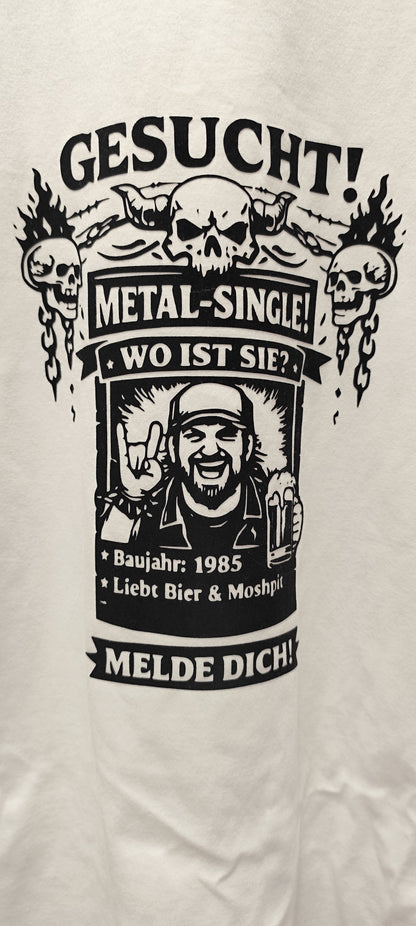 Personalized Metal Single T-Shirt – Fun Shirt for Metal Fans with Year of Birth