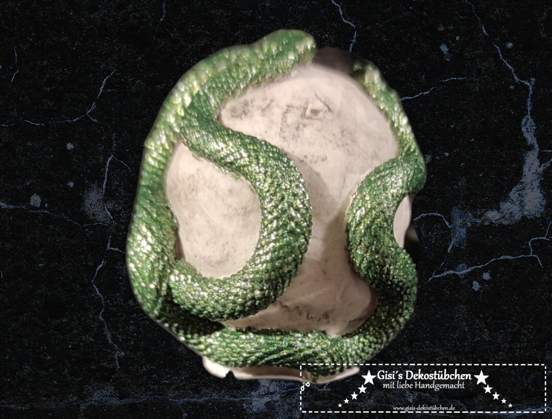Mini ceramic skull snake