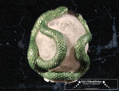 Mini ceramic skull snake