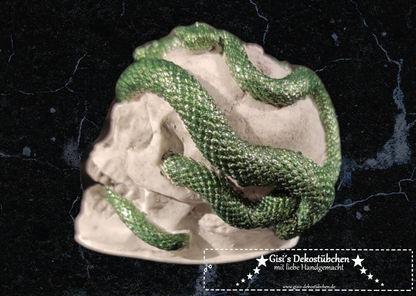 Mini ceramic skull snake