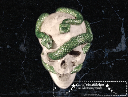 Mini ceramic skull snake