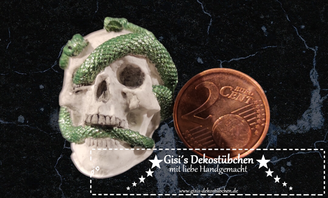 Mini ceramic skull snake