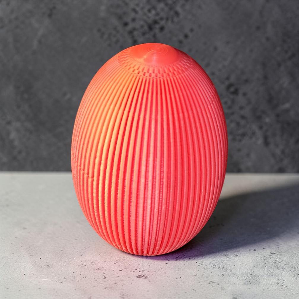 🥚 Modern grooved Easter eggs made using 3D printing – available individually or in a set of 3.