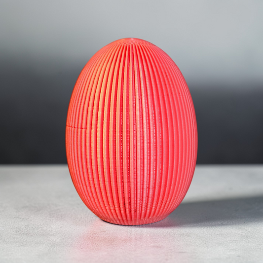 🥚 Modern grooved Easter eggs made using 3D printing – available individually or in a set of 3.