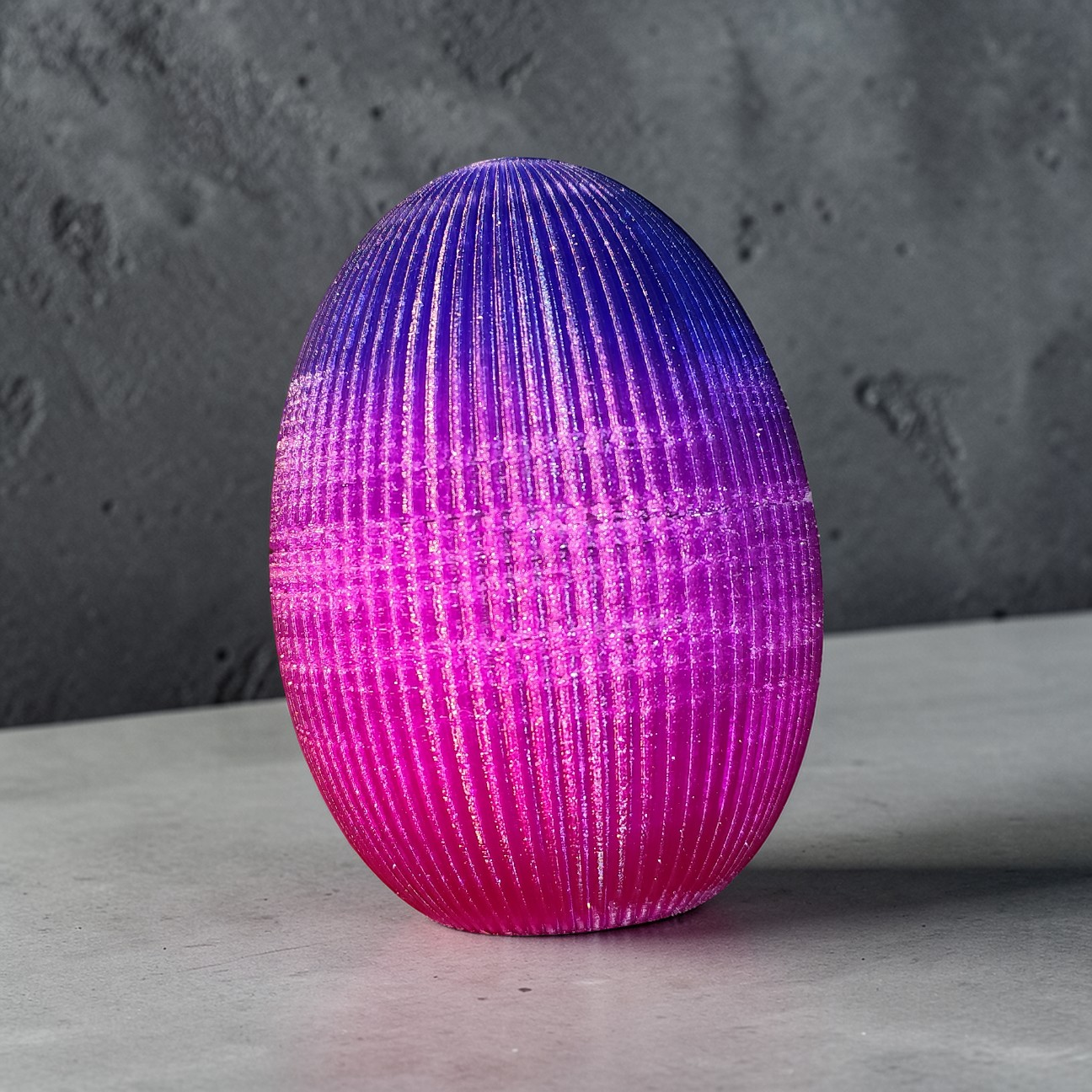 🥚 Modern grooved Easter eggs made using 3D printing – available individually or in a set of 3.