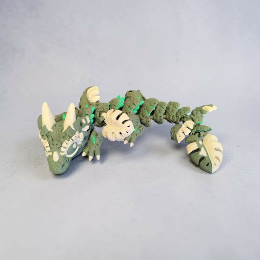 Monstera Drache XXL – Flexibler 3D-Druck Drache mit Monstera-Blättern