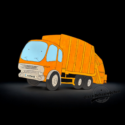 Garbage truck night light with name on the license plate with LED 