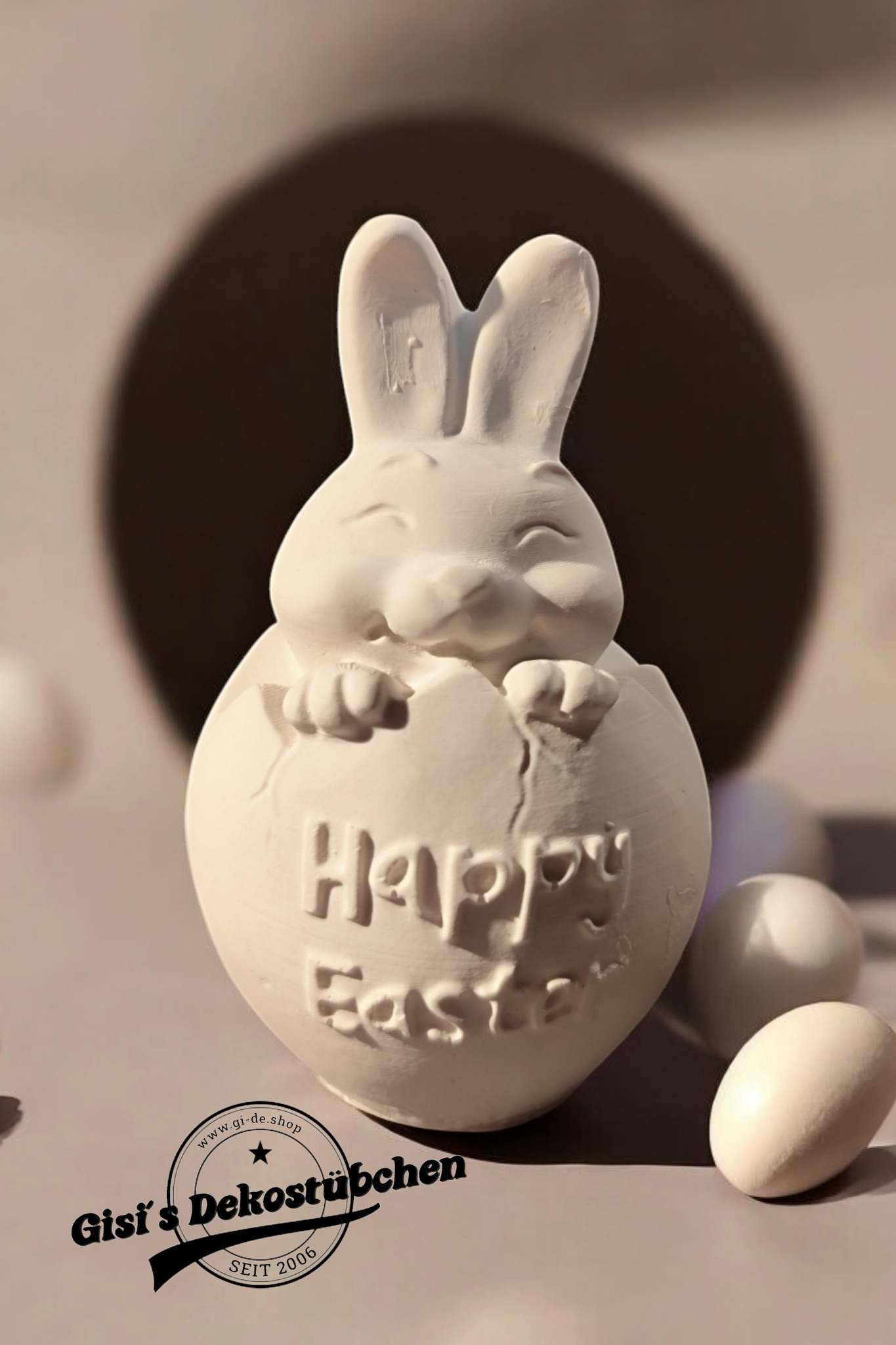 Easter decoration, Easter, bunny from the egg "Happy