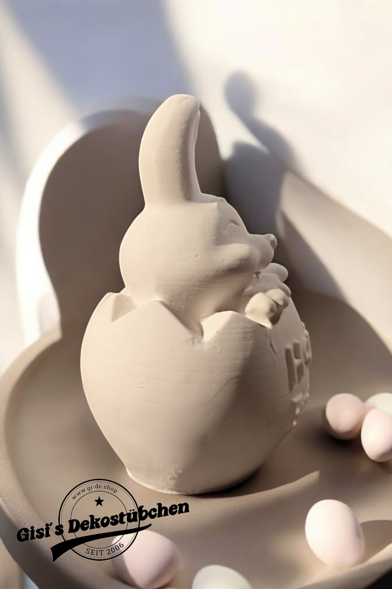 Easter decoration, Easter, bunny from the egg "Happy