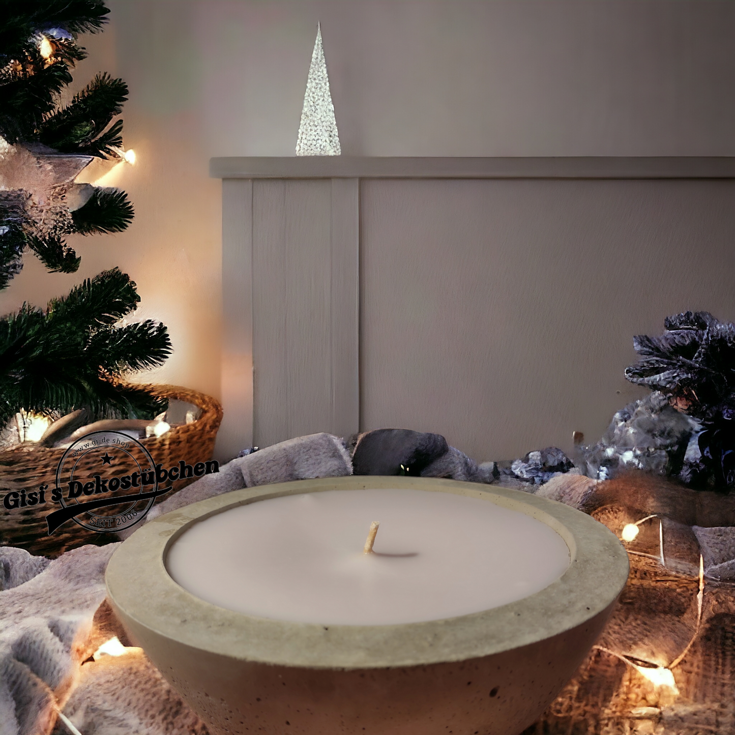 Outdoor concrete candle Hestia – diameter 24cm 