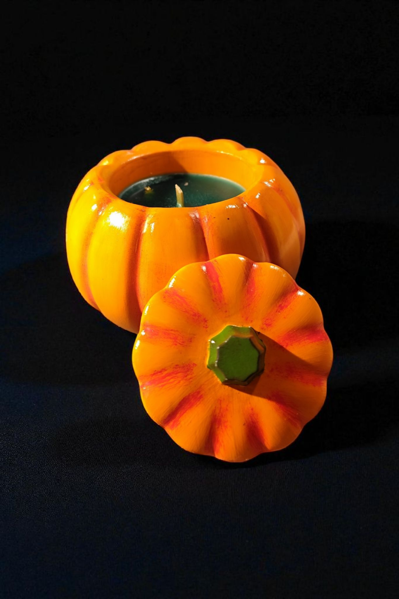 Personalized pumpkin candle – Handmade ceramic with desired color &amp; fragrance – individual