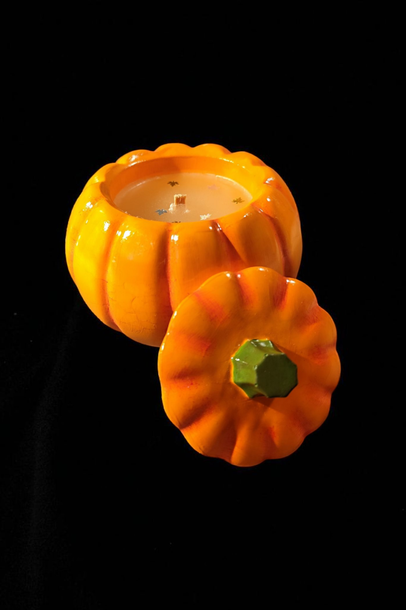 Personalized pumpkin candle – Handmade ceramic with desired color &amp; fragrance – individual