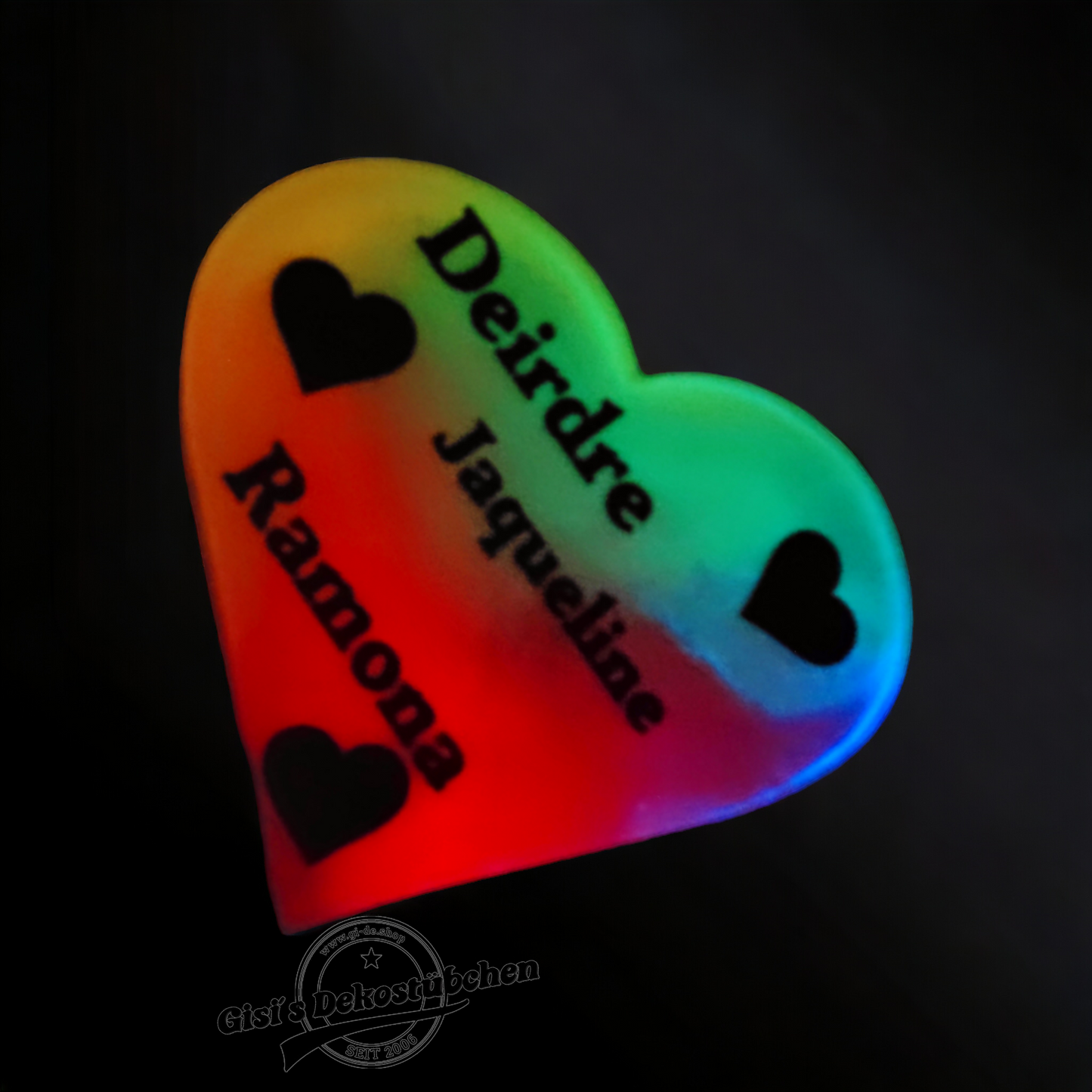 Personalized resin heart for standing