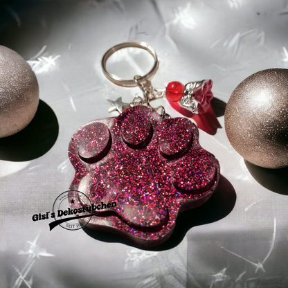 Resin keychain paw