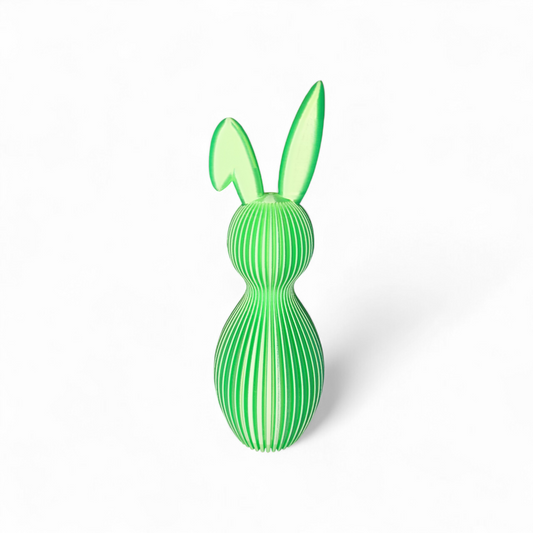 Grooved Rabbit 3D Printed Bent Ears - Elegant Easter Decoration, Custom Color, PLA 21cm