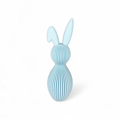 Grooved Rabbit 3D Printed Bent Ears - Elegant Easter Decoration, Custom Color, PLA 21cm