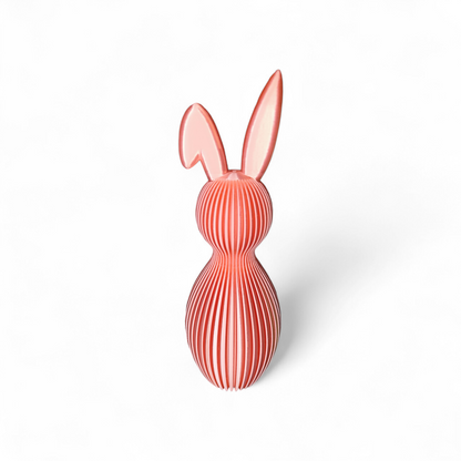 Grooved Rabbit 3D Printed Bent Ears - Elegant Easter Decoration, Custom Color, PLA 21cm