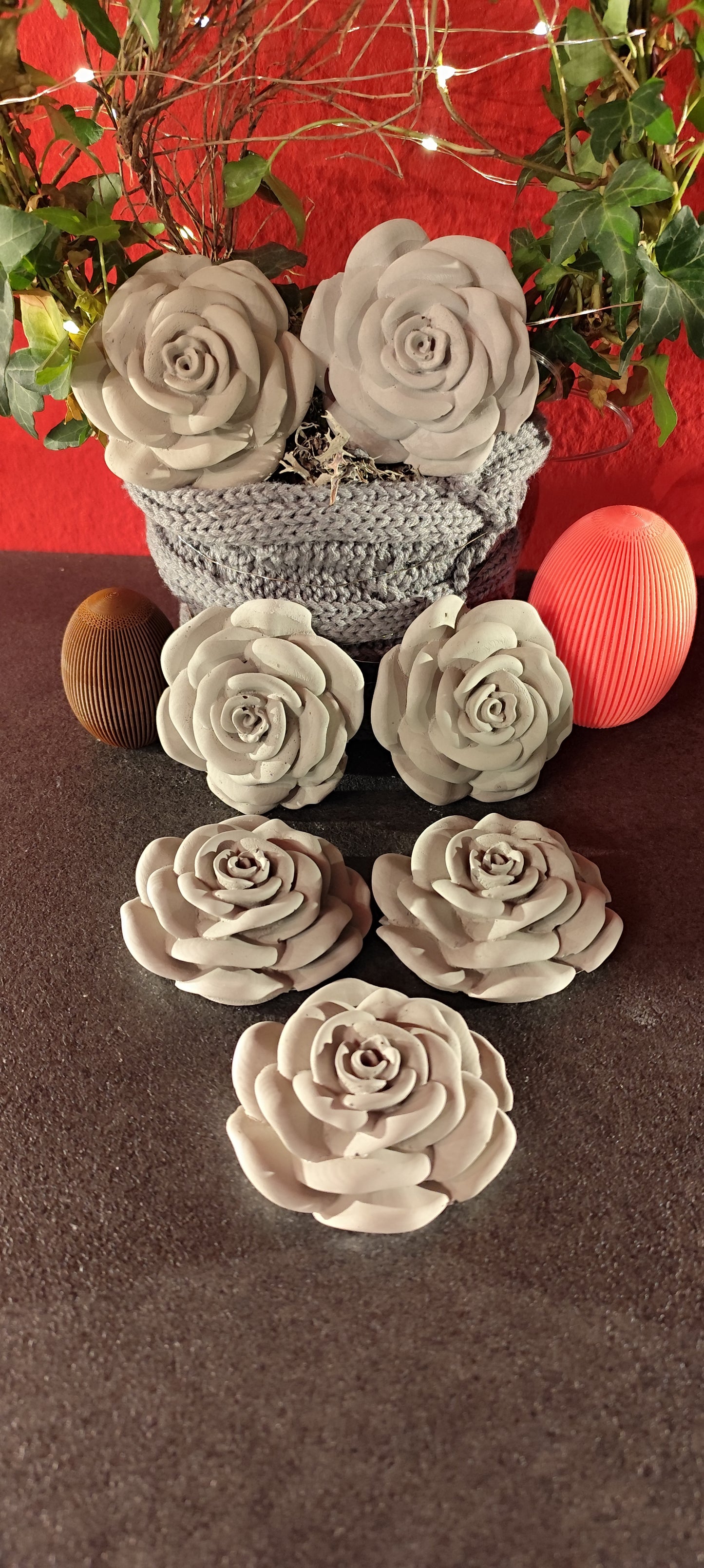 Rose made of concrete, handmade, weatherproof, unique 