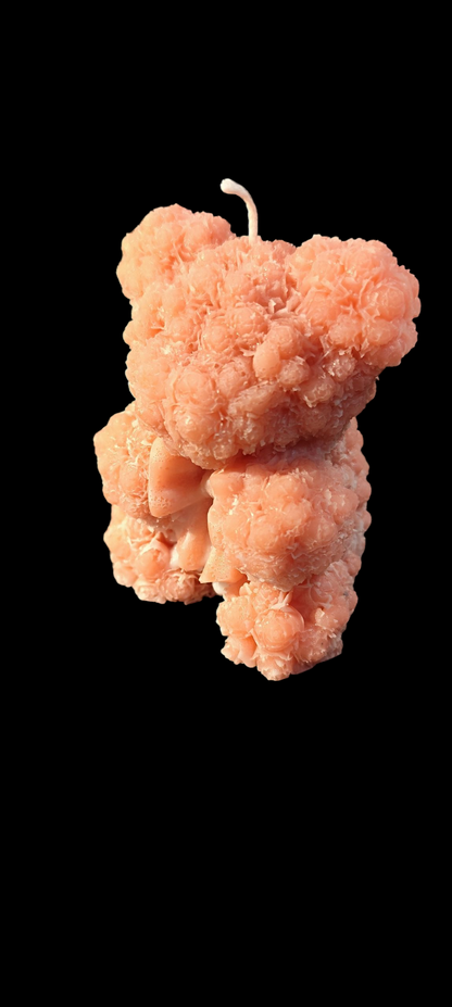 Rose Teddy Candle – detailed &amp; handmade from paraffin wax – 8.5 × 8 × 6 cm – desired color