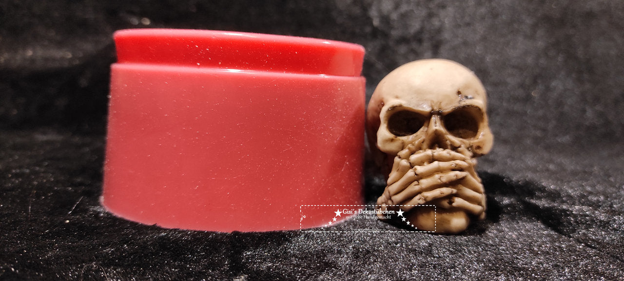 Skull silicone mold for plaster, concrete, resin, and candle molds 
